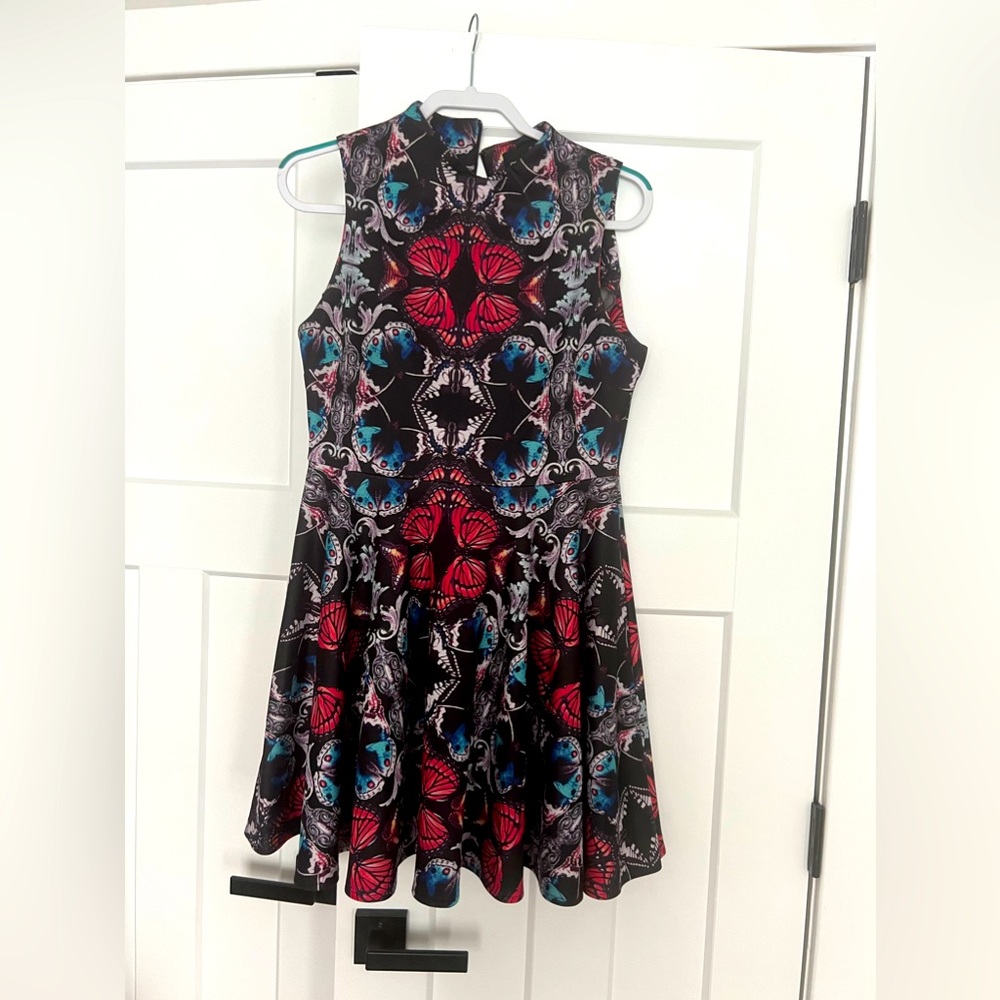 ASOS Black Floral Skater Dress.